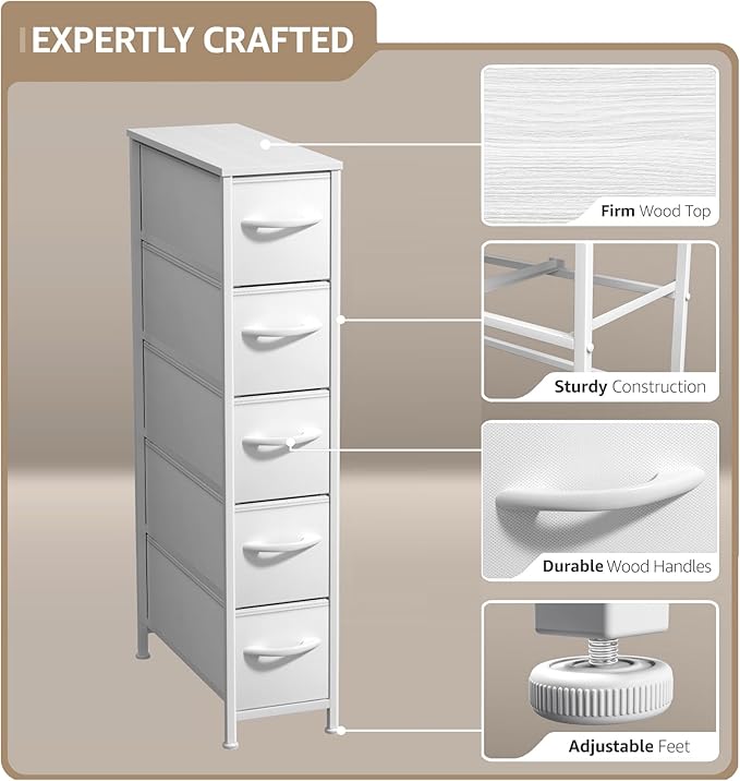 Sorbus Kids Dresser with 5 Drawers - Storage Unit Organizer Chest for Clothes - Bedroom, Kids Room, Nursery, & Closet
