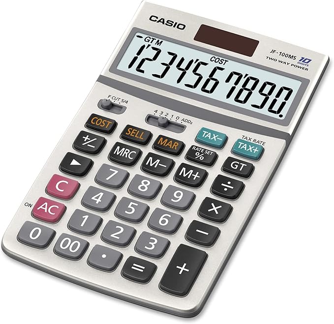 Casio Inc. JF-100BM Standard Function Calculator,Multicolor, 4 1/4 x 6 7/8
