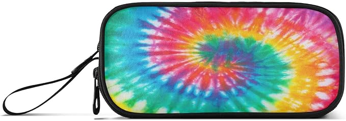 Tie Dye Rainbow Pencil Case Box Boys Girls Large Pencil Pouch with Zipper Compartments Big Capacity Stationery Pen Bag Organizer for Kids Teens Adults School Office