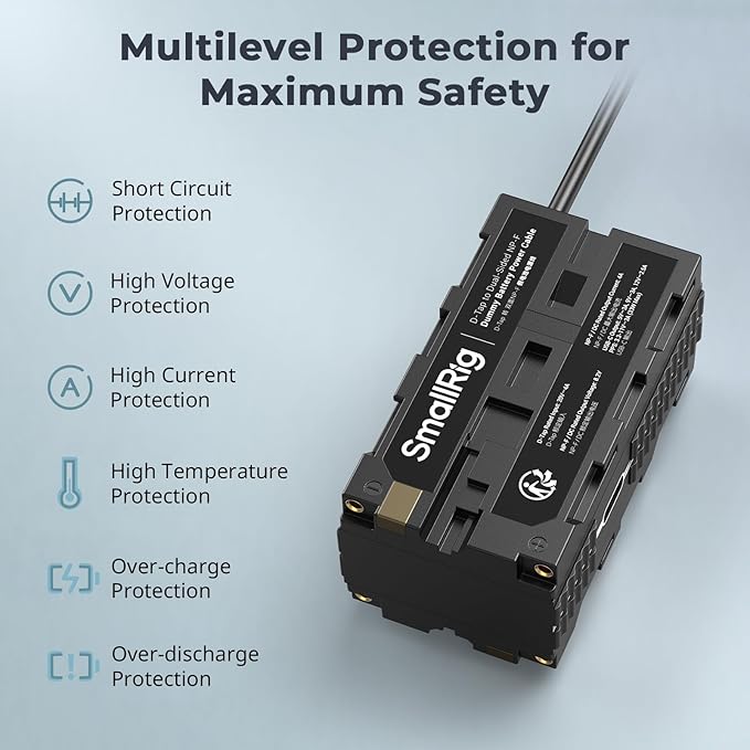 SmallRig D-tap to Dual-Sided NP-F Dummy Battery, with USB-C, DC Port, LED Display, for NP-FZ100/ LP-E6NH/ LP-E6P/ EN-EL15C/ DMW-BLK22 Dummy Batteries,Monitor and Wireless Video Transmitters