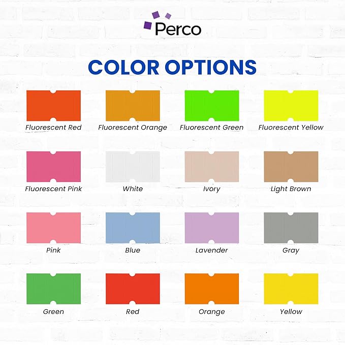 Custom Price and Date Labels for Perco Lite, X, Plus and Perco Pro 1 Line Guns - Choose Color, Font and Imprint - 10 Sleeves, 80,000 Labels