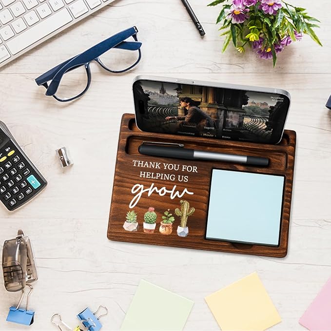 Boss Bosses Day Gifts for Women Men Manager Funny Office Decor for Women Wooden Sticky Note Holder National Boss Day Decorations Gifts for Supervisor Leader HR Coworker Men Manager Office Desk Decor