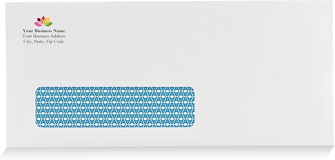 Aimoh #10 Custom Printed Single Left Window Self Seal Security Envelopes, Text and Logo Customization, Security Tinted, 4-1/8 x 9-1/2 Inches, 24 LB, 1000 Count (7-35210-1000)