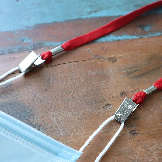Bulk 25 Pack - Face Mask Lanyards - Premium Comfortable Neck Straps for Tickets, Badge Holders - Twist Free 2 Hook Design (1 on Each End) for Special Event Badges, Credentials and Ticket Holders (Red)
