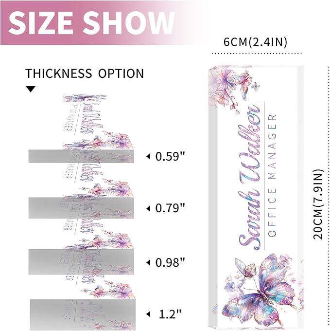 Name Plate for Desk, Desk Name Plate Personalized, Office Decor for Women Men, Acrylic Desktop Accessories, Office Appreciation Gifts for Boss Social Workers Nurse Teacher Employee (Galaxy)