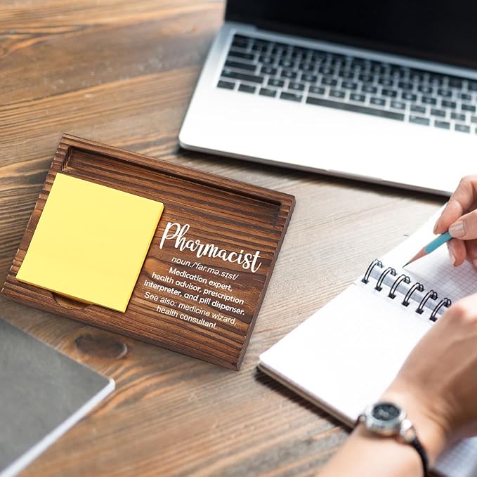 Pharmacist Gift Sticky Note Holder, Pharmer Appreciation Gift, Thank You Gifts for Pharmacy Technician Future Pharmacist Pharmacology PHARMD Gift Self-Stick Note Pad Holders Desk Organizer TZP24