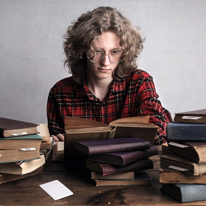 Zonon 200 Pieces Tabs 2 Inch Sticky Index Tabs, Writable and Repositionable File Labels Flags White Page Pop up Markers Labels for Reading Notes, Books and Classify Files