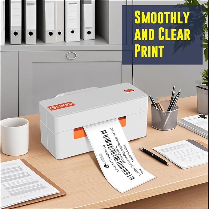 L LIKED 2.25" x 4" Direct Thermal Labels, Permanent Adhesive Shipping Postage Label & Compatible with Rollo, Zebra and Other Desktop Printers (1 Roll, 350 Labels)