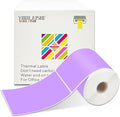 YOULAISHI 3 X 5 Inch Printable Waterproof Rectangle Color Coding Labels, 300 Per Roll Adhesive Color Coding Stickers for Bar-Codes, Address, Small Business Labeling, Inventory (Light Purple)