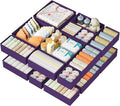 DIMJ Drawer Organizer Clothes 15 Pack - Foldable Baby Organizers and Storage & Dresser Organizer for Bedroom, Closet - Nursery Organization Dresser Dividers for underwear, Sock,Bra, Belt, Tie, Purple