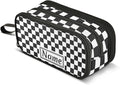 Custom Black White Checkered Pattern Pencil Case Box Boys Girls Personalized Name Large Pencil Pouch Stationery Pen Bag Organizer for Kids Adults School