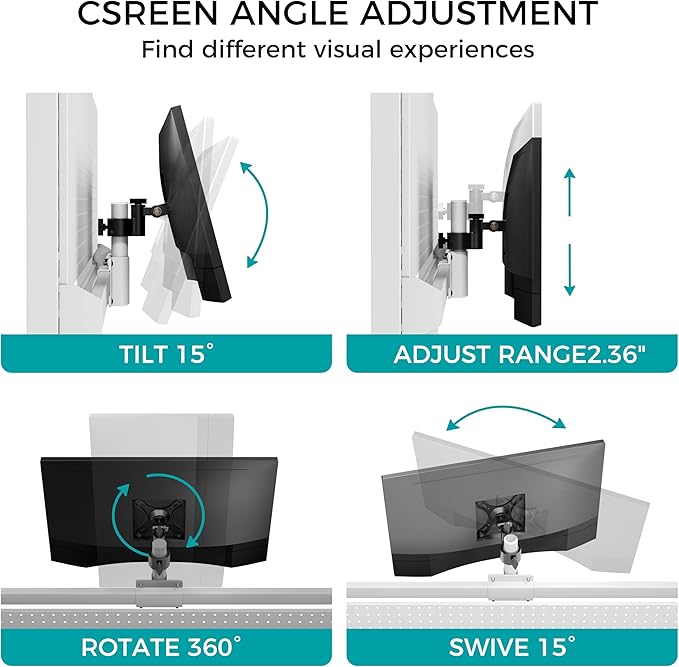 EUREKA ERGONOMIC Desk Pegboard with Dual Monitor Stands, LED Metal Pegboard for Gaming Desk, Privacy Panel with 4 Accessories Modular Hanging, Computer Accessories for Office, 43 x 34 Inch, White