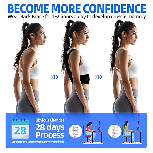 IYDoaMea Posture Corrector for Women and Men ( Order A Size Up ) Upgraded Back Brace Support, Adjustable Shoulder Straightener for Improving Back Posture, Relief for Upper and Lower Back, Lumbar, Neck, Shoulder Pain (3XL(47.2~53.1))