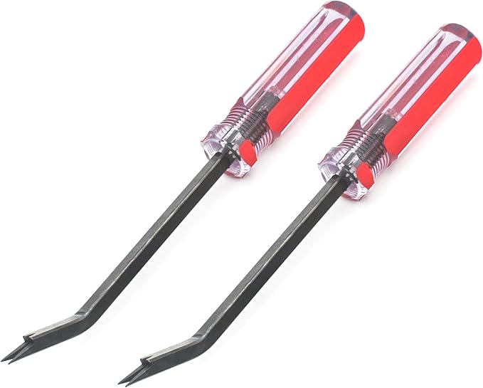 Heavy Duty Staple Remover with Double Pronged Head, Tack Puller Industrial Upholstery Staple Remover for Carpet Furniture Floor Carton (2 Pack)