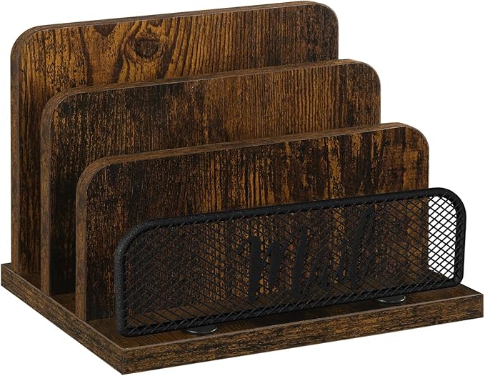 YINMIT Mail Organizer Countertop, Mail Holder with 3-Slot, Desktop Mail Sorter, Mail Organizer for Desk, Letter Sorter File Holder, Office Desk Organizers and Accessories