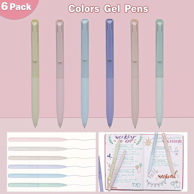 HRFGWDD 52 PCS Aesthetic School Supplies with Highlighters, Mechanical Pencils, Color Ink Gel pens, Pencil Case, Bible Study Supplies, Pens Pencils and Highlighters Set, Stationary Set for Student