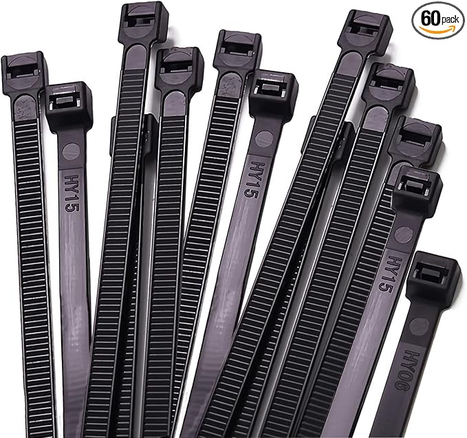 large zip ties black 20 inch heavy duty cable ties extra long tie wraps 160 lb outdoor wire ties 60pcs