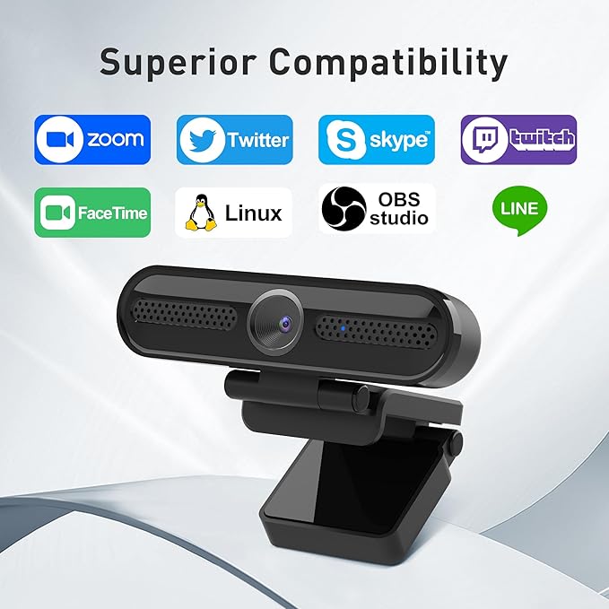 saylas 2K Webcam with Microphone, 78°FOV FHD Streaming Camera with 2K/30fps, 1080P/60fps, Privacy Cover, Plug & Play USB Web Cam, Autofocus, Webcam for PC, Computer Web Camera for Laptop, Mac, Zoom