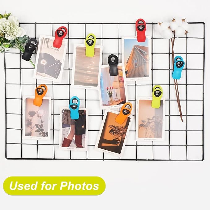 Jetmore 30 Pack Chip Clips Bag Clips, Paper Clips, Binder Clips, Multicolor Magnetic Clip for Food and Other Packages, Multipurpose Refrigerator Magnet Clip, Office Paper Clamps