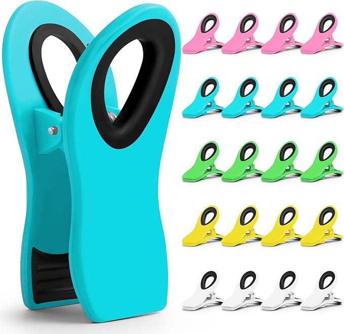 Jetmore 20 Pack Chip Clips, Bag Clips, Binder Clips, Multipurpose Food Clip, Magnetic Clip for Chip, Snack, Food Storage, Kitchen, Packages, Office Paper Clamps