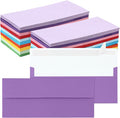 Jutom 500 Pcs Kraft Envelopes Letter Size Bulk #10 Business Strong Sealed 4-1/8 x 9-1/2 in Flap Office Printable Mailing Envelopes Windowless Invisible (10 Colors)