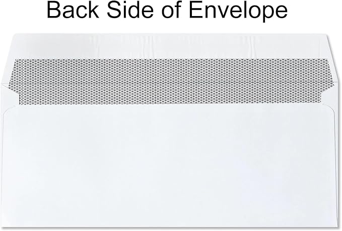 2500#10 Commercial Custom Printed Envelopes, White, Regular, Self Seal, Security Tinted, Text and Logo Customization, Size 4-1/8 x 9-1/2 Inches, 24 LB