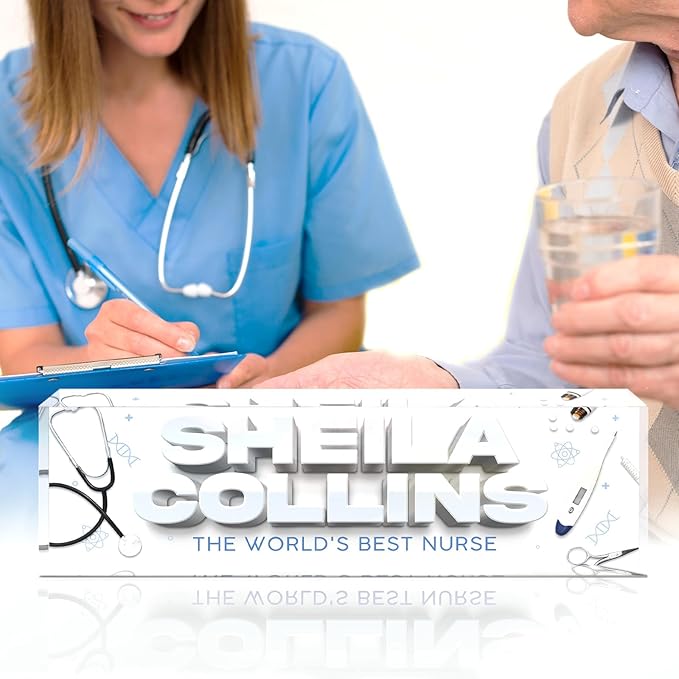 Custom Name Plate for Desk, Employee Appreciation Gifts, Office Decor, Acrylic Desk Name Plate Personalized, Office Desk Accessories, Funny Office Gifts for Coworkers Boss Teacher (Nurse B)