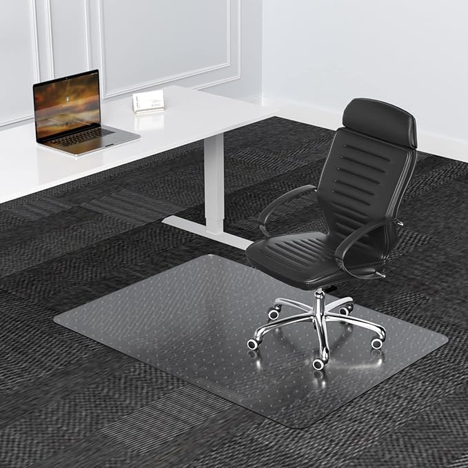 Office Chair Mat for Carpets - 30” x 48” Clear Carpet Chair Mats for Low Pile Carpeted Floors Home Office, Studded Floor Mat for Office Chair on Carpet