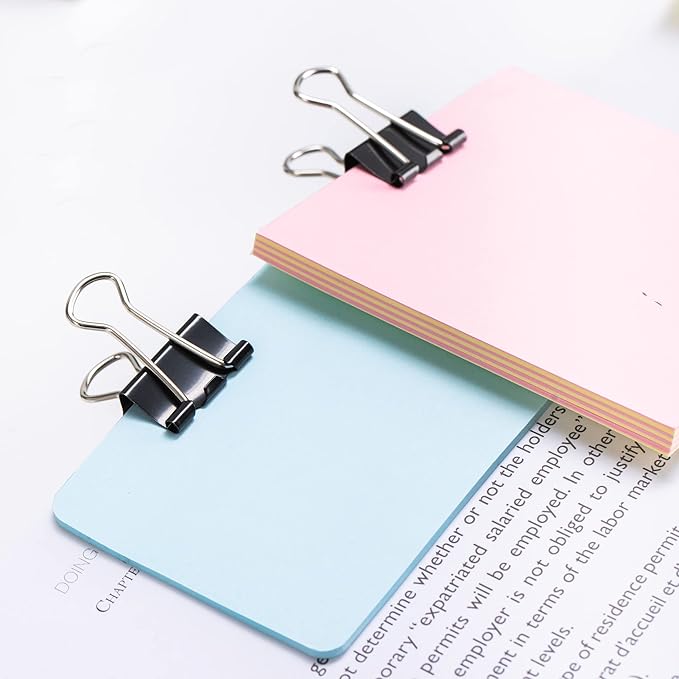 Amazon Basics Sturdy Binder Clips for Office Use, 96 Count (96 Pack of 12), Medium, 1.25 in, Black