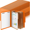 Skyygemm 48 Pcs Classification Folders Letter Size, 3 Divider Pressboard File Folder with Fasteners, Expanding File Organizer Bulk for Teachers, Clergy, Office, Church, Christmas Donations (Orange)
