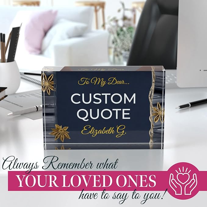 Custom Acrylic Sign Personalized, Custom Desk Name Plate, 18 Styles, (4"x6"), With Gift Box, USA Made by Acryluxe. (Trenton)
