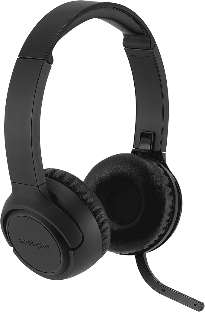 Kensington H1050 EQ Wireless Headset with Microphone, Bluetooth 5.4, ENC Microphone, Earcup Controls, Black (K80182WW)