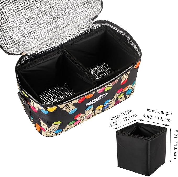 Toprema New Marker Pen Case Holder for 120 Markers Organizer Multifunctional Zipper Storage Carrying Bag with Pattern Black
