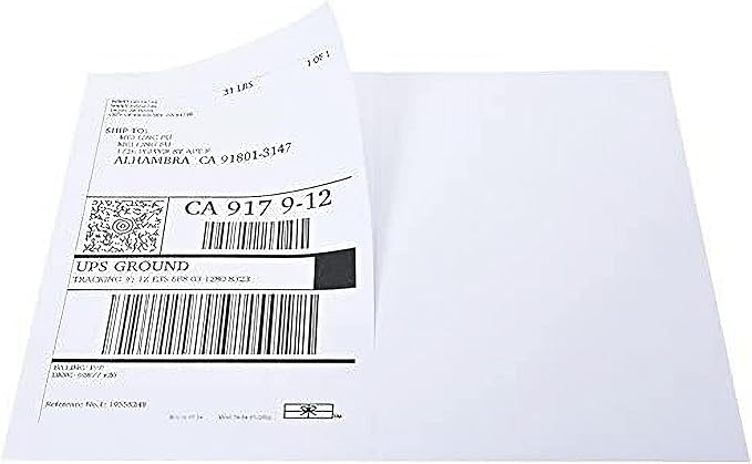 9527 Product Half Sheet Self Adhesive Shipping Labels for Laser & Inkjet Printers White Blank,2 Labels per Sheet, 200 Labels