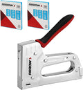 Arrow T55BL Staple Gun Kit, Heavy Duty Manual Stapler with 3750 Pieces T50 1/4", 3/8", 1/2" Staples, Soft Rubber Grip, for Upholstery Professional Projects