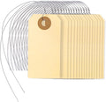 Perco Manila Shipping Tags with Metal Wires — Small Durable Blank Paper Tags 2¾″ x 1⅜″ — Ideal for Labeling and Inventory Use — Box of 500