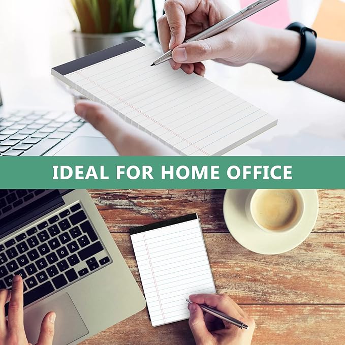 10 Pads Legal Pads 4x6 Inch Lined Ruled Perforated Writing Pad Small Notepads for Grocery List Shopping List To-Do List Narrow Rule Pad (30-Sheet/Pads) College Ruled Memo Pad Scratch Pad Lined Note