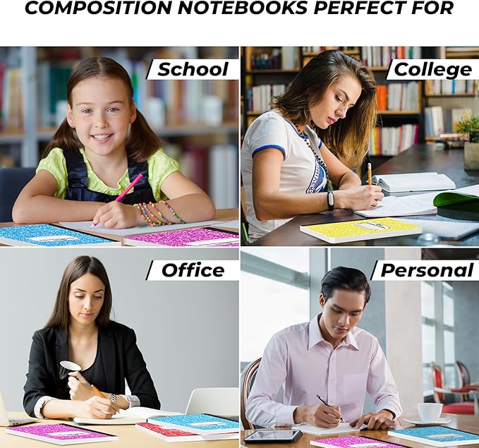 Rosmonde 2000 Pack (Pallet) Composition Notebooks Bulk, Wide Ruled, Full Pallet of Composition Notebooks, 200 Pages (100 Sheets), 9-3/4 x 7-1/2, Bulk Notebooks for School & Office, 4-7 Days Transit