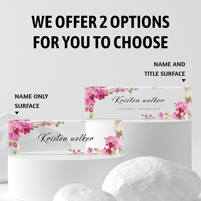 Personalized Office Name Plate, Custom Name Plate for Desks, Office Desk Decorations Gift for Women Men, Acrylic Desk Name Plate for Teacher Coworkers Staff Boss (fdLOWE)