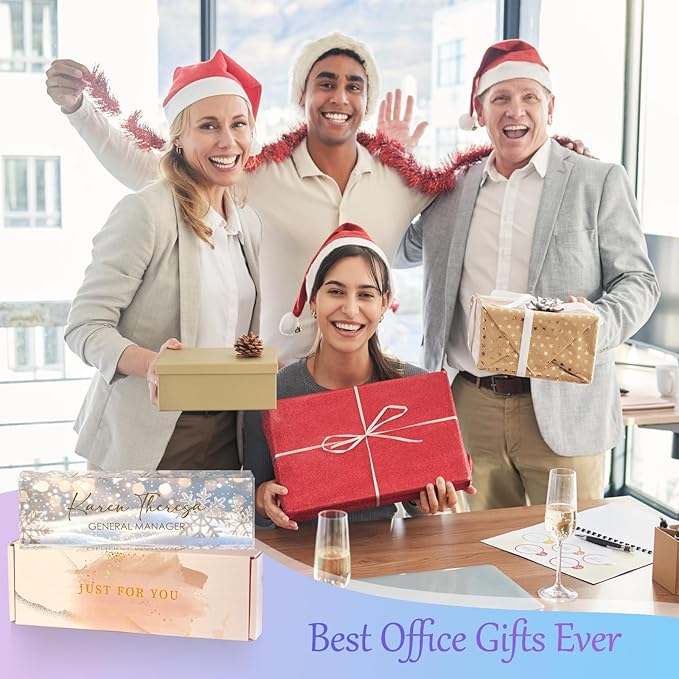 Custom Office Name Plate, Personalized Gifts for Women & Men, Appreciation Gifts for Employees, Office Desk Accessory (Shining Snowflake)