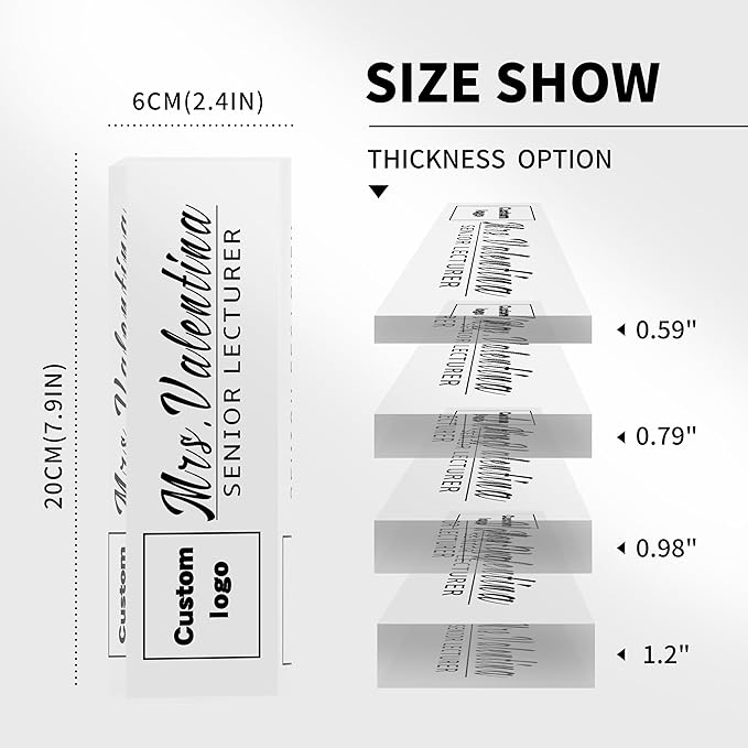 Custom Personalized Office Desk Plates-Gifts & Decor (White)