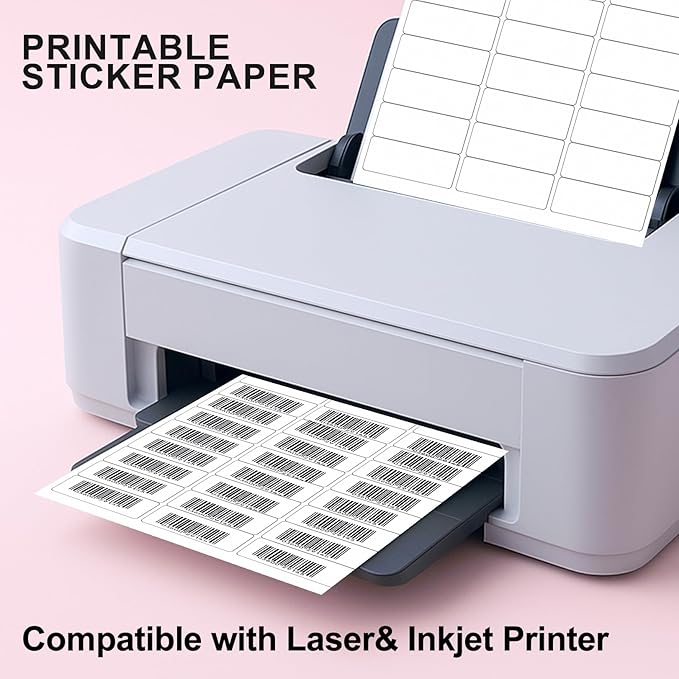Address Labels 1" x 2-5/8" 14400 Matte White Mailing Labels, 30 Up per Sheet, 480 Sheets Compatible with Laser/Inkjet Printers, Shipping & Packaging Stickers