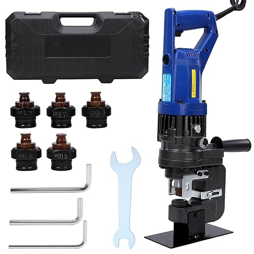 1200W Electric Hydraulic Hole Punch 110V Electric Hydraulic Punching Tool 10T Output Force Hole Puncher for Metal Steel Plate Iron Plate Aluminum Plate