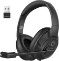 EKSA Bluetooth Headsets with Microphone & USB Dongle, 30 Hours Talk Time & 33ft Range, AI Environmental Noise Cancelling Mic, Over-Ear Wireless Headphone for PC/Laptop/Computer/Home/Work/Office/Zoom