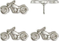 Motorcycle Push Pins - Silver Metal Motorcycle Pins - for Cork Board, Maps, or Lapel Pin Use - Designed in USA - Set of 4