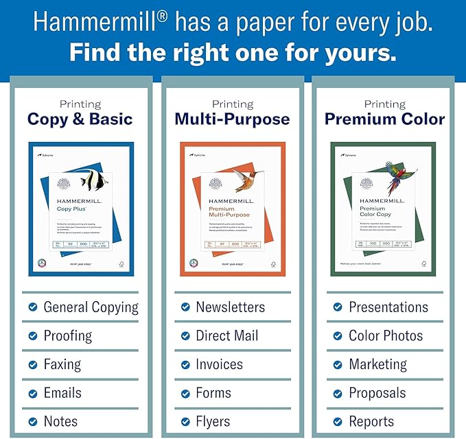 Hammermill Colored Paper, 20 lb Orchid Printer Paper, 8.5 x 14-1 Ream (500 Sheets) - Made in the USA, Pastel Paper, 103788R