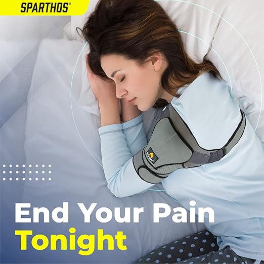 Sparthos Shoulder Brace - Support Sleeve for Torn Rotator Cuff, AC Joint Pain Relief - Arm Immobilizer Strap Wrap - Fits Bicep 14-30 in, Left or Right, Men & Women - Measure Before Purchase - XXL