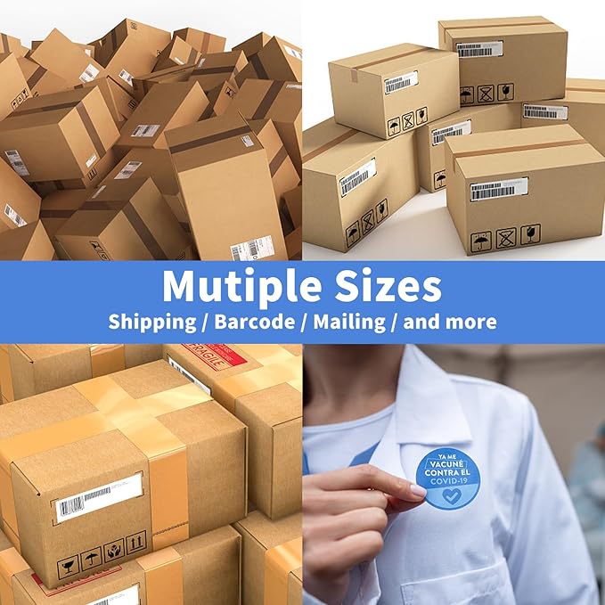 NefLaca 100 Sheets 2"x4" Shipping Address Labels, 10-UP Blank Mailing Labels, White Self-Adhesive Customized Stickers for Inkjet and Laser Printer