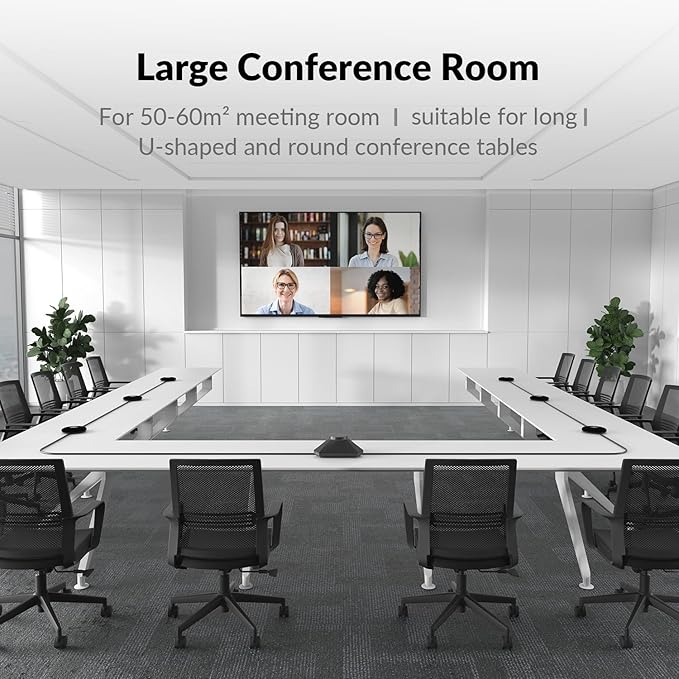 WYRESTORM Conference Speaker and Microphone, 360° Voice Pickup, AI Noise Reduction, USB/Bluetooth 10W Powerful Speakerphone w/Daisy Chain for 20 People Large Call Meeting for Zoom Teams