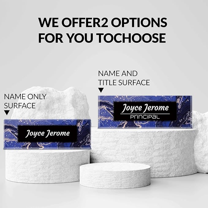 Desk Name Plate Personalized, Custom Name Plate for Desk, Acrylic Desktop Accessories, Office Gift & Decor for Women Men, Teacher Nurse Boss Employee Appreciation Gifts